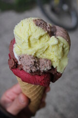 colorful icecream in a cone