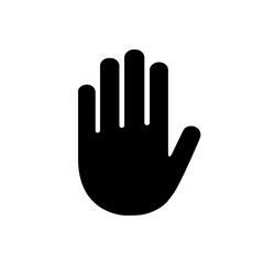 Hand icon. Vector stop symbol. Palm outline. Sign silhouette hand