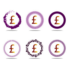 set of circles labels pound signs