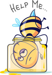 Funny character design of Honey Bee
