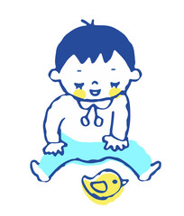 おもちゃで遊ぶ赤ちゃん