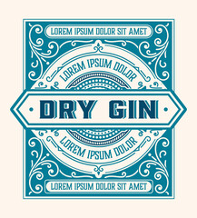 Full Liquor Label Design with Front and Back Sides. Vector Layered