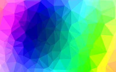Light Multicolor, Rainbow vector triangle mosaic template.
