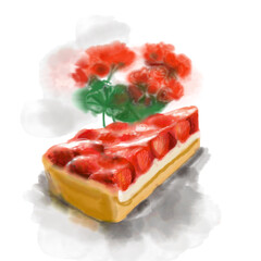 cake with strawberries