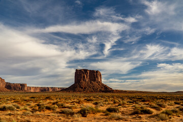 Fototapeta na wymiar The monument valley, on the border between Utah and Arizona