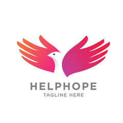 Obraz premium Help Hope Illustration Logo Design