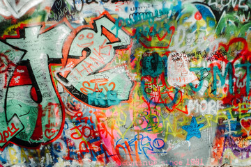 Fototapeta na wymiar John Lennon Wall. Prague. Czech republic. Street art.