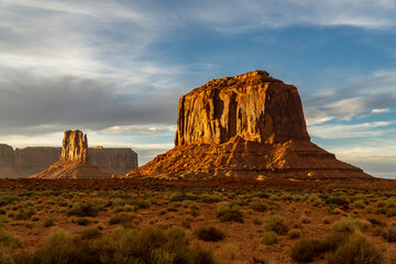 The monument valley, on the border between Utah and Arizona