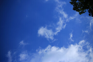 Blue sky with white clouds.