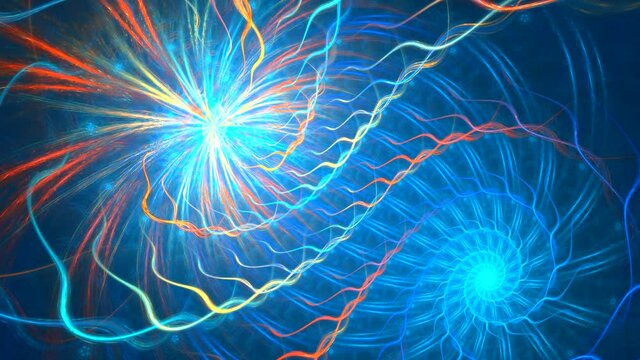 The rotation of the two spirals. High detailed.