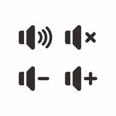 Fototapeta na wymiar Set of Simple Flat Volume Icon Illustration Design, Modern Audio Silhouette Symbol Collection Template Vector