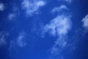 Blue sky with white clouds.