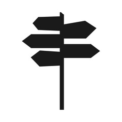 Black and white signpost silhouette