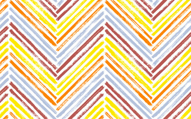 Brush stroke chevron zig zag seamless pattern.
