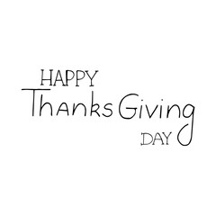 Hand written Lettering Happy Thanksgiving day