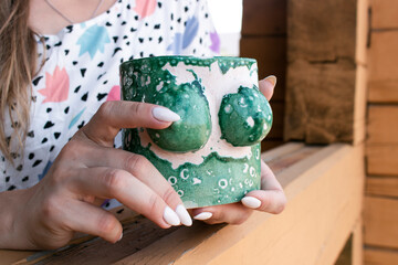 pots, handiwork, ceramic master, close-up