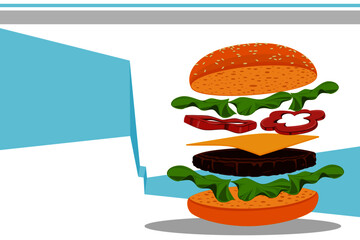 hamburger on a white