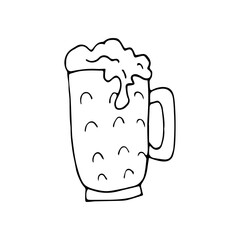 Beer mug drink doodle vector icon