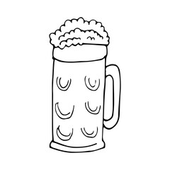 Beer mug drink doodle vector icon