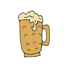Beer mug drink doodle vector icon