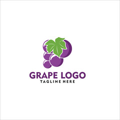 grapes logo design template silhouette vector