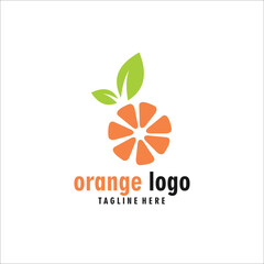 orange logo design template silhouette vector