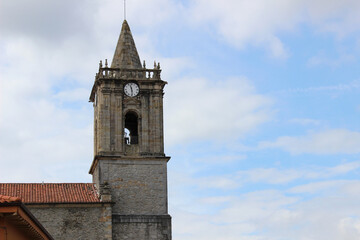Fototapeta na wymiar Tower of Church of Noja (Cantabria, Spain)