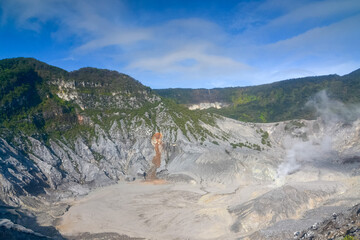 Tangkuban Parahu crater. Beautiful mountain of west java Indonesia 