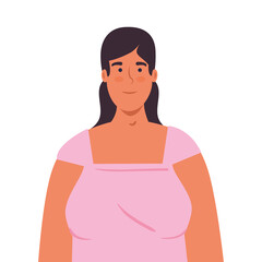 picture young woman on white background vector illustration design