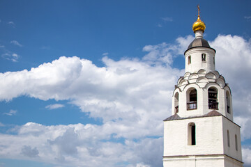 white christian church with golden dome, Sviyazhsk, Kazan, Tatarstan, Russia