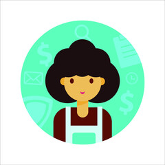 women ilustration with financial background