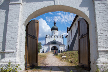 view on the monastery through the main gate, Sviyazhsk, Kazan, Tatarstan, Russia