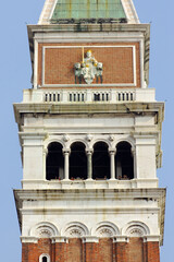 Venice (Italy). Architectural detail of the Bell Tower of Saint Mark in Venice