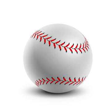 Baseball ball on white background. Vector illustration