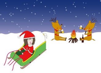 おさぼりトナカイとサンタ
