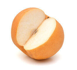 yellow pears over white background