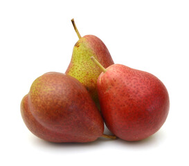 red pears over white background