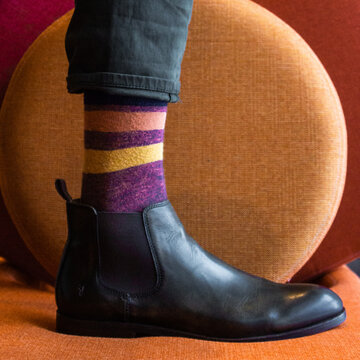 Fancy sock with leather shoes