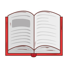 open book literature in white background vector illustration design