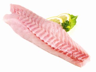 Red Perch Fillet on white Background - Isolated