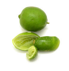 Citrus lime fruit isolated on white background cutout 