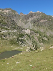 lac de montagne des Pyr&eacute;n&eacute;es Orientales dans la r&eacute;gion Languedoc du pays catalan