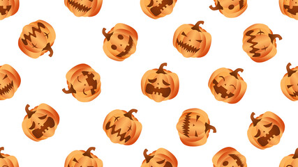 Obraz premium Seamless Pumpkin Halloween pattern on white background