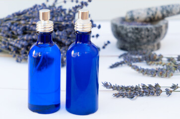 Lavender flowers and lavender oil