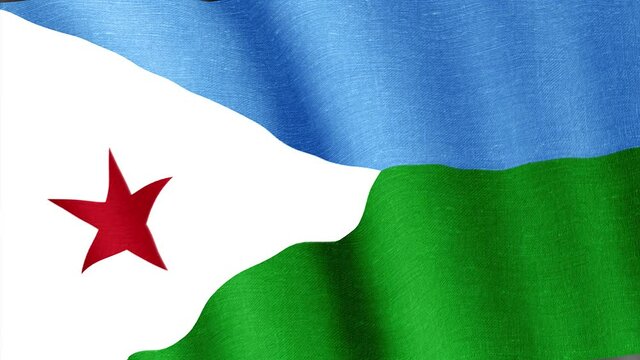 Djibouti. State flag of the country.