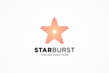 Abstract Star Logo. Star Symbol included Geometric Line Starburst Rays isolated on White Background. Usable for Business and Branding Logos. Flat Vector Logo Design Template Element