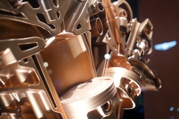 silver metal gears