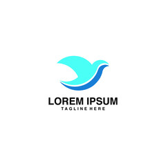 Simple Flying Bird Logo Vector Icon Illustration