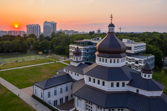 The Metropolitan Andrey Sheptytsky Center In Lviv, Ukraine. View From Drone