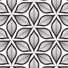 linear vector pattern, repeating abstract leaves, gray line of leaf or flower, floral. graphic clean design for fabric, event, wallpaper etc. pattern is on swatches panel.